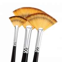 3pcs Triple Colors Nylon Hair Fan Brush Acrylic Artist Painting Brushes