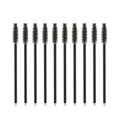 50pcs One Pack Black Microfiber Brushes Lip Brush Disposable Eyelash Brushes