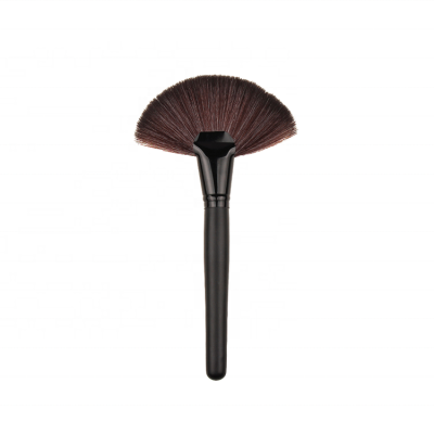 Premium single brown black foundation brush large facial fan brush