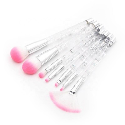 2019 New 7pcs Crystal Concealer Transparent Liquid Glitter Makeup Brush Set