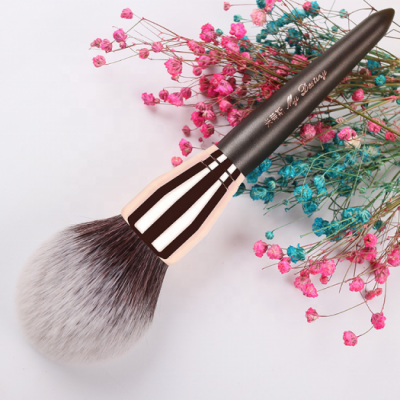 Hot Selling Wooden Handle Soft Fiber Hair Dual Use Blush Loose Powder Brush