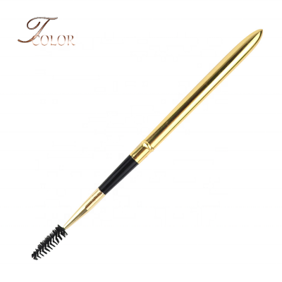 Private Label Eye Brush Gold Metal Handle Eyelash Brush Mascara Wands Applicator