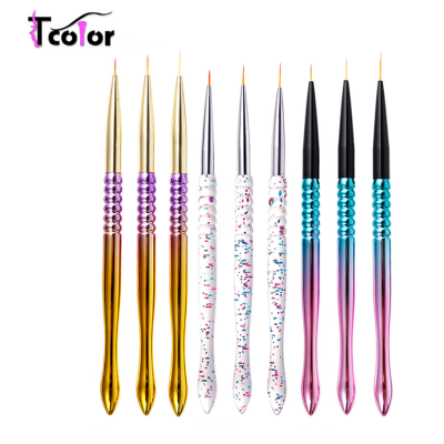 New Design Privatel Label Nylon Hair Thin 3pcs Liner Drawing Nail Art Brush