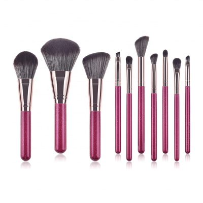 Professional Custom 10pcs Purple Beauty Cosmetics Makeup Brushes Set